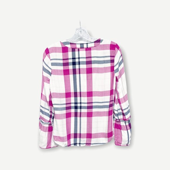 Maison Jules XS Long Sleeve Plaid Button Down Shirt - Picture 4 of 7